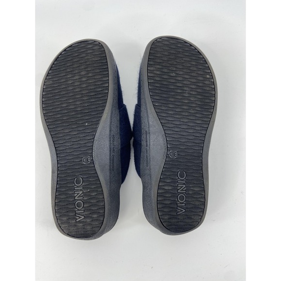 Vionic Slipper Shoes Womens 7 Blue Gemma II Mule Slide Flannel J0892F6401 - Picture 5 of 8